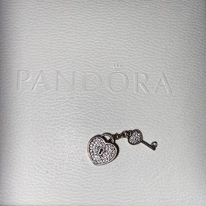 Pandora pavé padlock heart and key charm